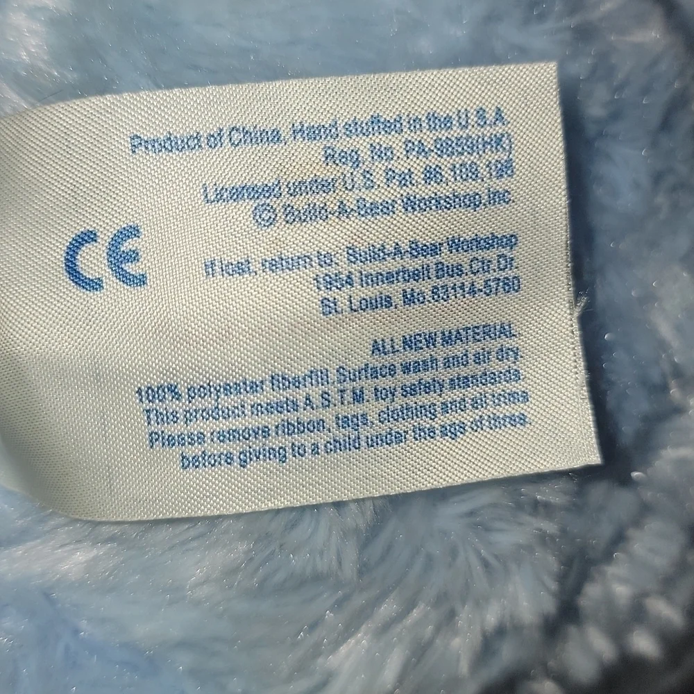 Build-a-bear Workshops Blue Sparkle Bear stuffed animal plush bear, collectible